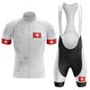 Set Maglia da Ciclismo Rossa Svizzera per Uomo, Tuta Sportiva Degradé per Mountain Bike, Abbigliamento Sportivo Estivo, 2026