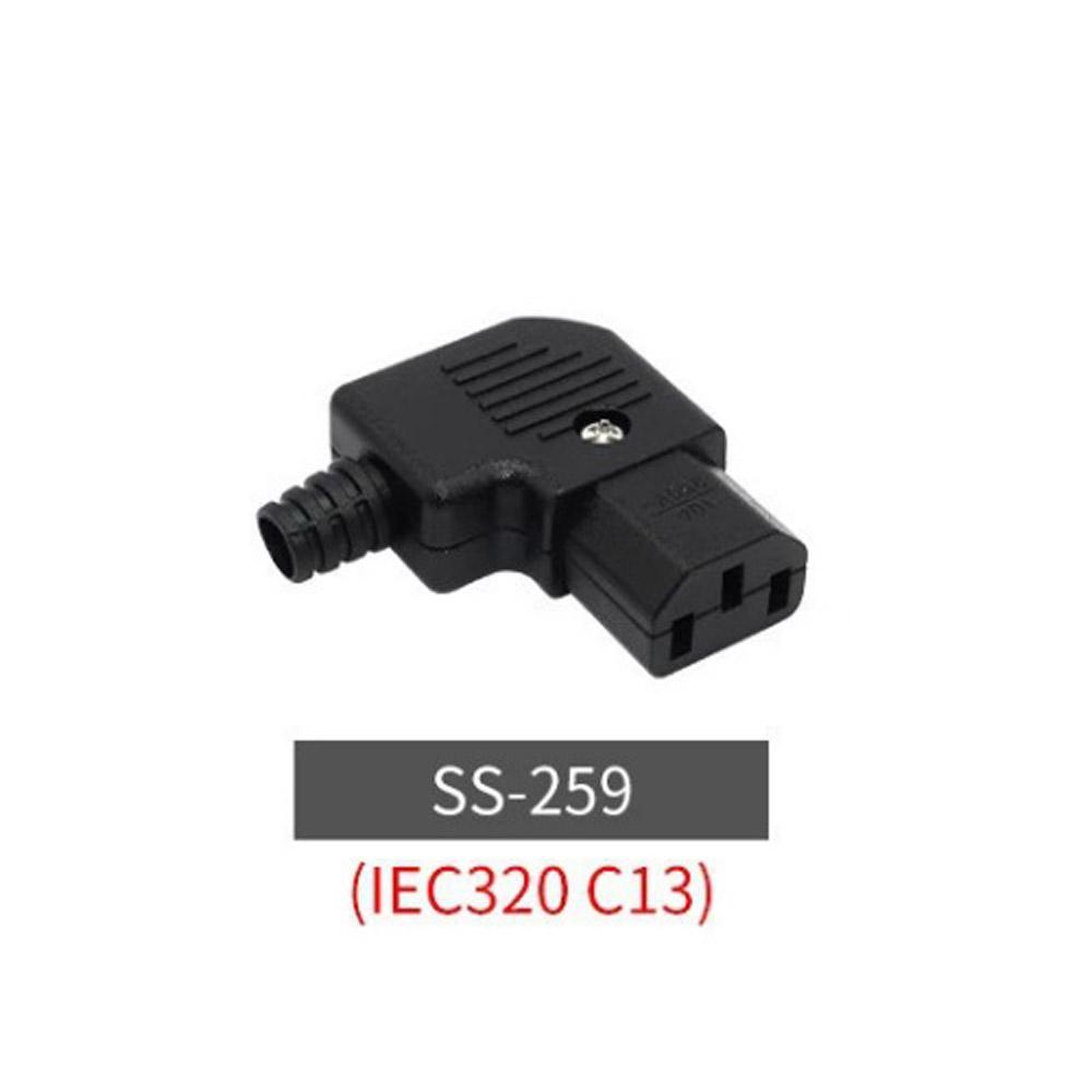 10A 250V Elbow IEC320 C13 C14 Power Plug Socket Cord Wiring Power Plug Assemble IEC Connector Outlet UPS Electrical Socket Plug