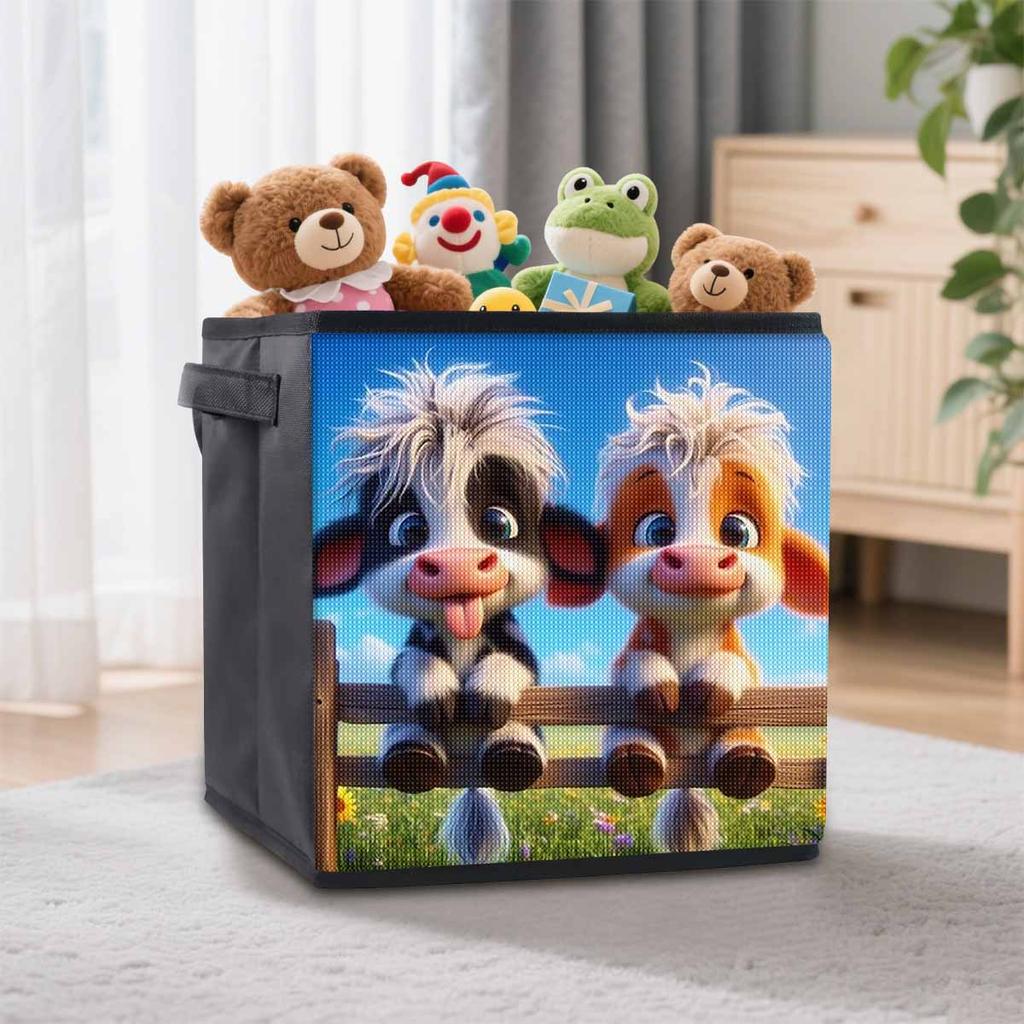 A Handsome Cow 5D Diamond Painting Storage Basket Full Round Drill Mosaic Diamond Embroidery Cross Stitch Kits Home Decor Home Decor