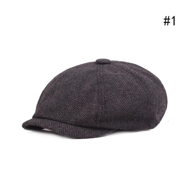 Mens Peaky Blinder Style Cap Newsboy Bakerboy Gatsby Dark Grey Hat