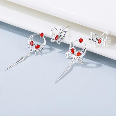 1Pár anime Tian Guan Ci Fu fülbevaló Mennyország hivatalos áldása Hua Cheng Xie Lian Női Szabálytalan fülcsavaros ékszerek Ajándékok