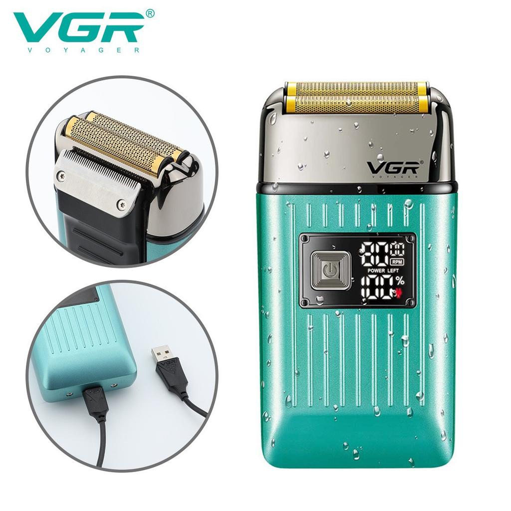 2026 VGR Men's Razor IPX6 Body Wash Professional Sideburn Trimming Intelligent Digital Display Multi-functional Shaving Sculpting Hair Trimmer V-357