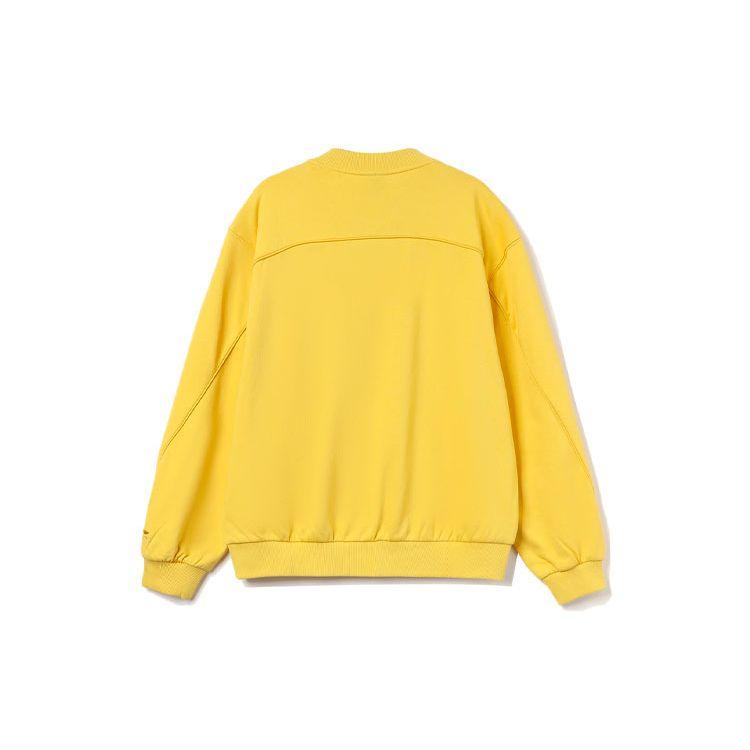 Li Ning X Disney Collaboration Sports Fashion Series Mickey Print Loose Sports Crewneck Sweatshirt Women Sweatshirt Milk-Candy-Yellow AWDR330-2