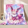 Multiple Sizes Pokemon Cute Sylveon Eevee Flannel Blanket for Home Sofa Office Break Blanket Children Student Kids Luxury Gifts