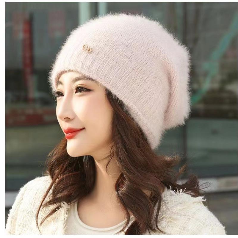Squirrel Fleece Hat Stack Hat New Autumn and Winter Hat Women's Winter Wool Hand-woven Hat Versatile Outdoor