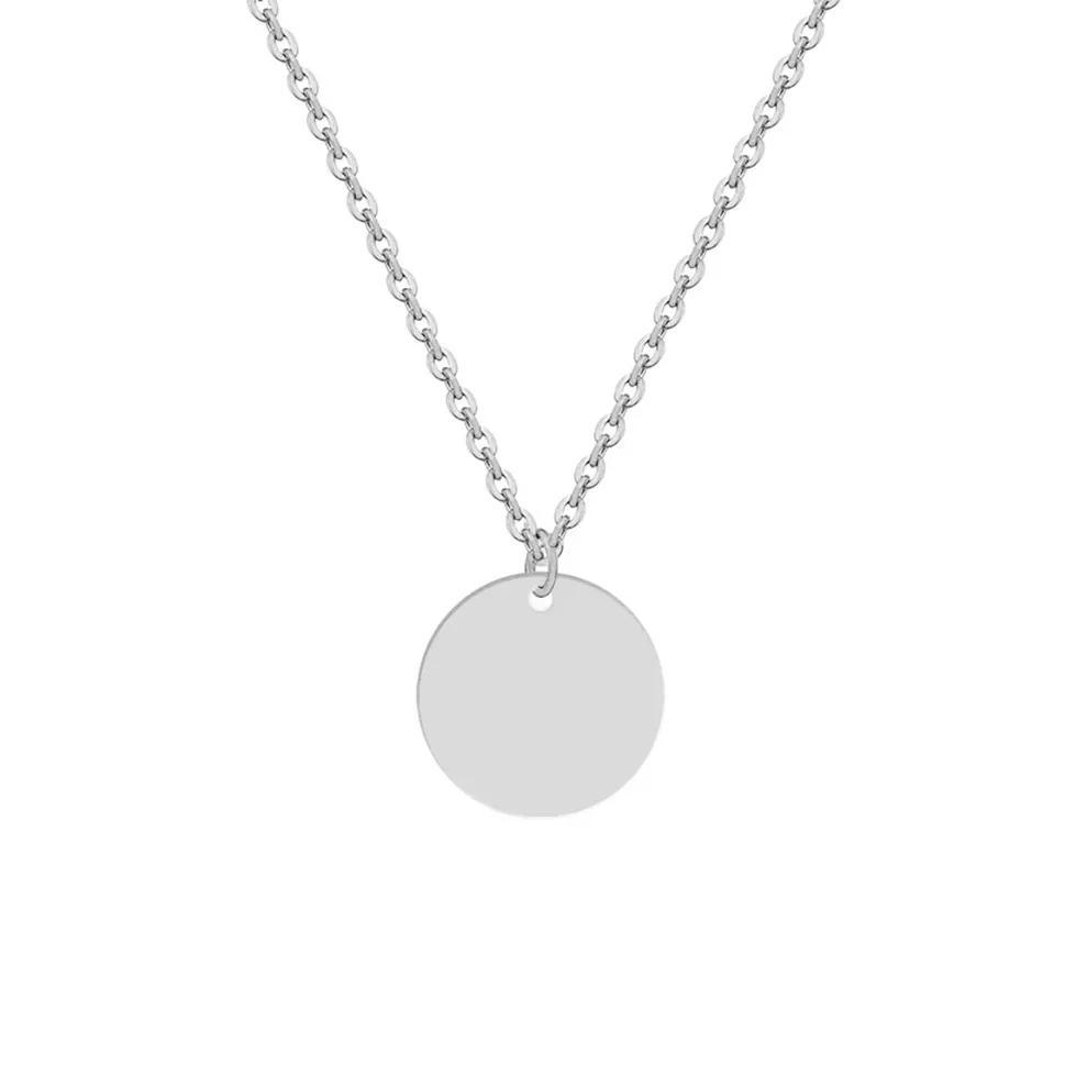 Actual Handwriting Custom Engraved Stainless Steel Round Pendant Necklace Personalization Memorial Signature Gift for Lovers