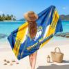Leeds Rhinos Customized Name Text Beach Towel, Soft Absorbent Towel Beach Pool Travel Personal Gift