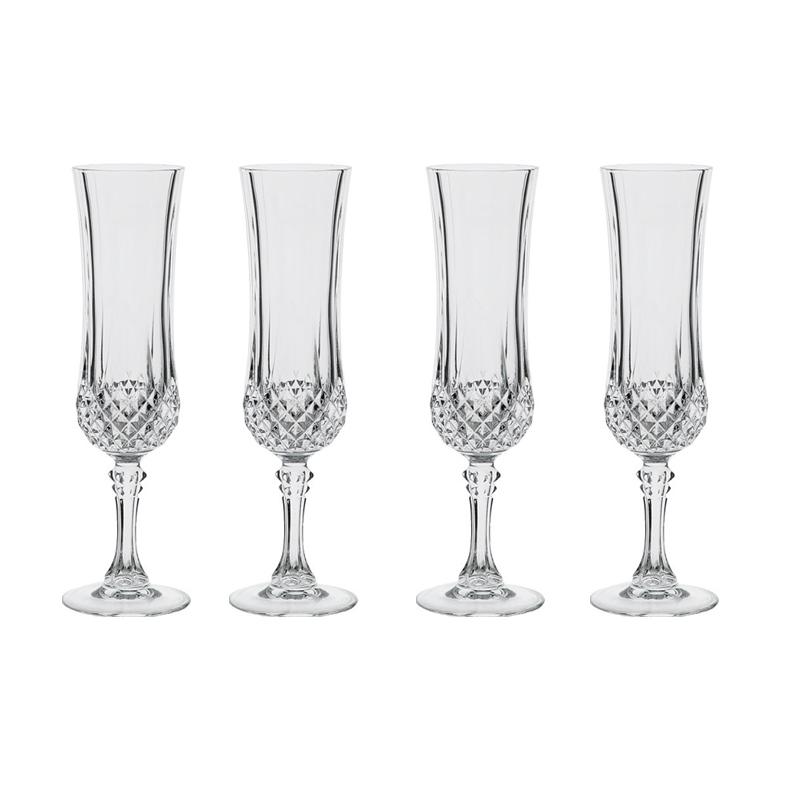 6pcs Set Champagne Goblet High Legged Wine Glasses Cocktail Red Wine Brandy Glasses Drinkware Party Bar Wedding Gift Transparent