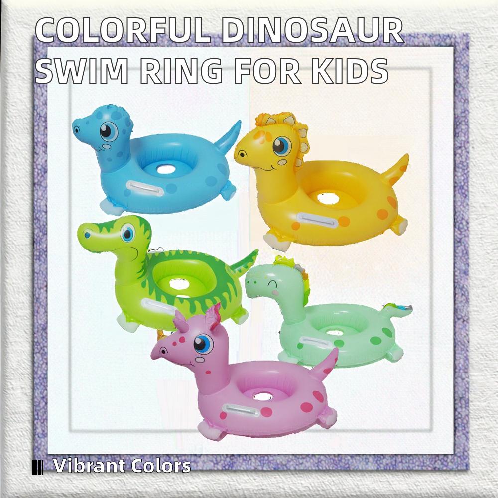 Multicolor PVC Inflatable Dinosaur Swim Seat Ring Portable and Foldable Safety Pool Float for Kids for Water Sports