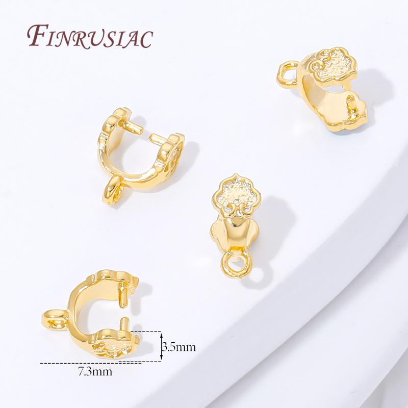 18K Gold Plated Pendants Pinch Clip Bail Clasp,Pendant Bail Connnector For Jewelry Making Supplies,DIY Necklace Accessorie