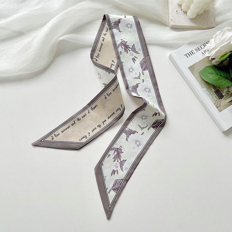 Long silk scarf, high-end new versatile hair tie streamer, atmosphere ribbon, spring and summer decorative scarf, tied bag streamer