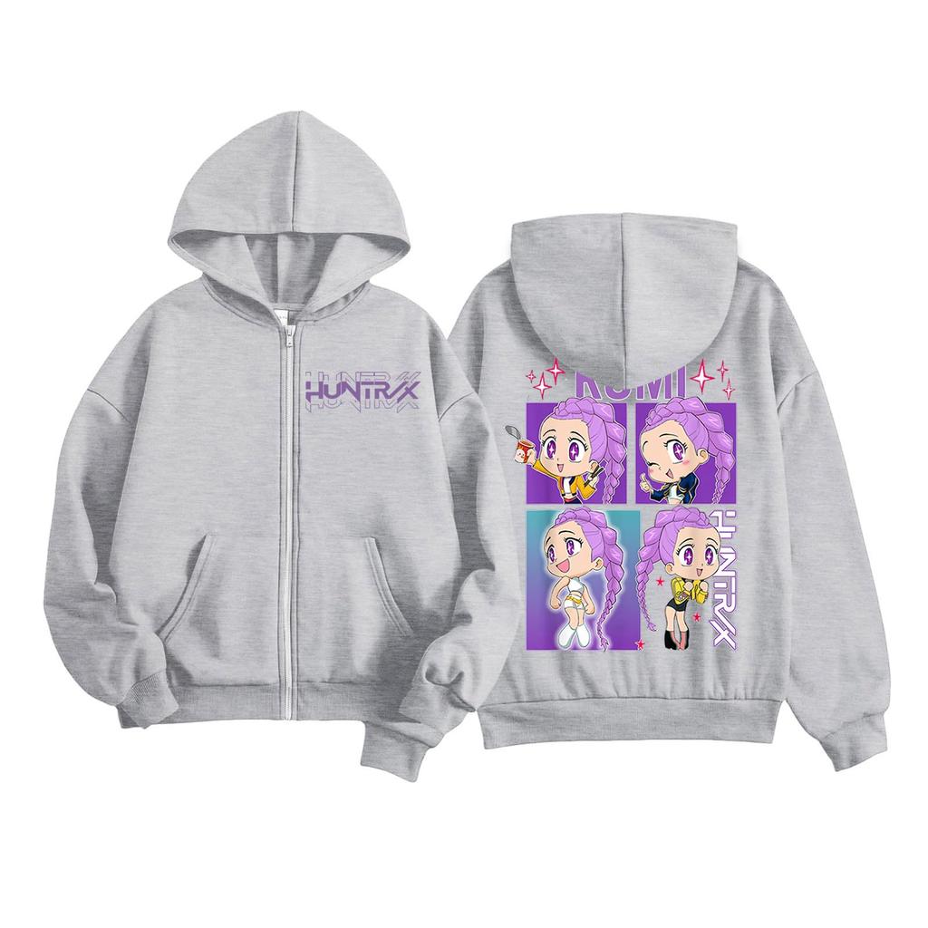 Kids Fashion Women's Lightweight Long Sleeve Zipper Hoodie Printed Hoodie With Pockets