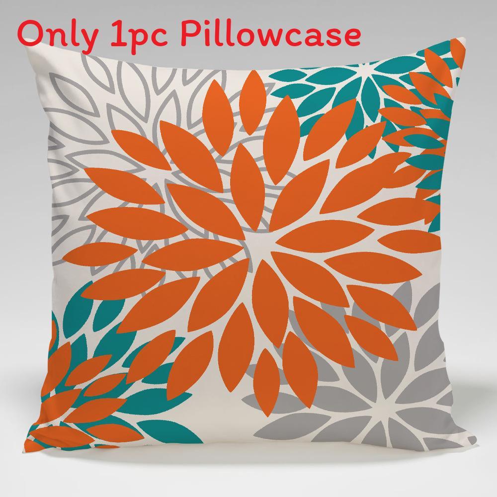 Geometric Color Flower Pillow Cover Polyester Fabric Modern Decor For Living Room