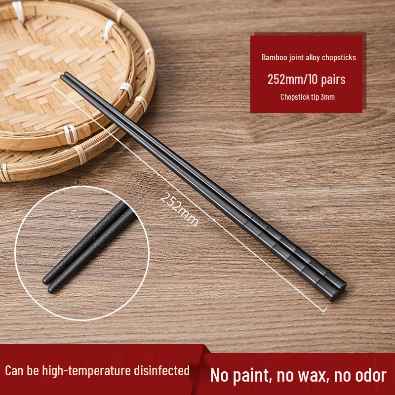 Japanese Style Non-slip Alloy Chopsticks, Mold & Heat Resistant, 10 Pairs