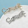 Full Rhinestone Leopard Brooches Gold Silver Leopard Brooch Pins Animal Brooches  Business Suit