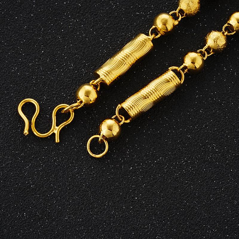 Men's Cylindrical Gold Necklace, Domineering Vietnamese Sand Gold Necklace, Simulated Gold-plated Necklace Gift