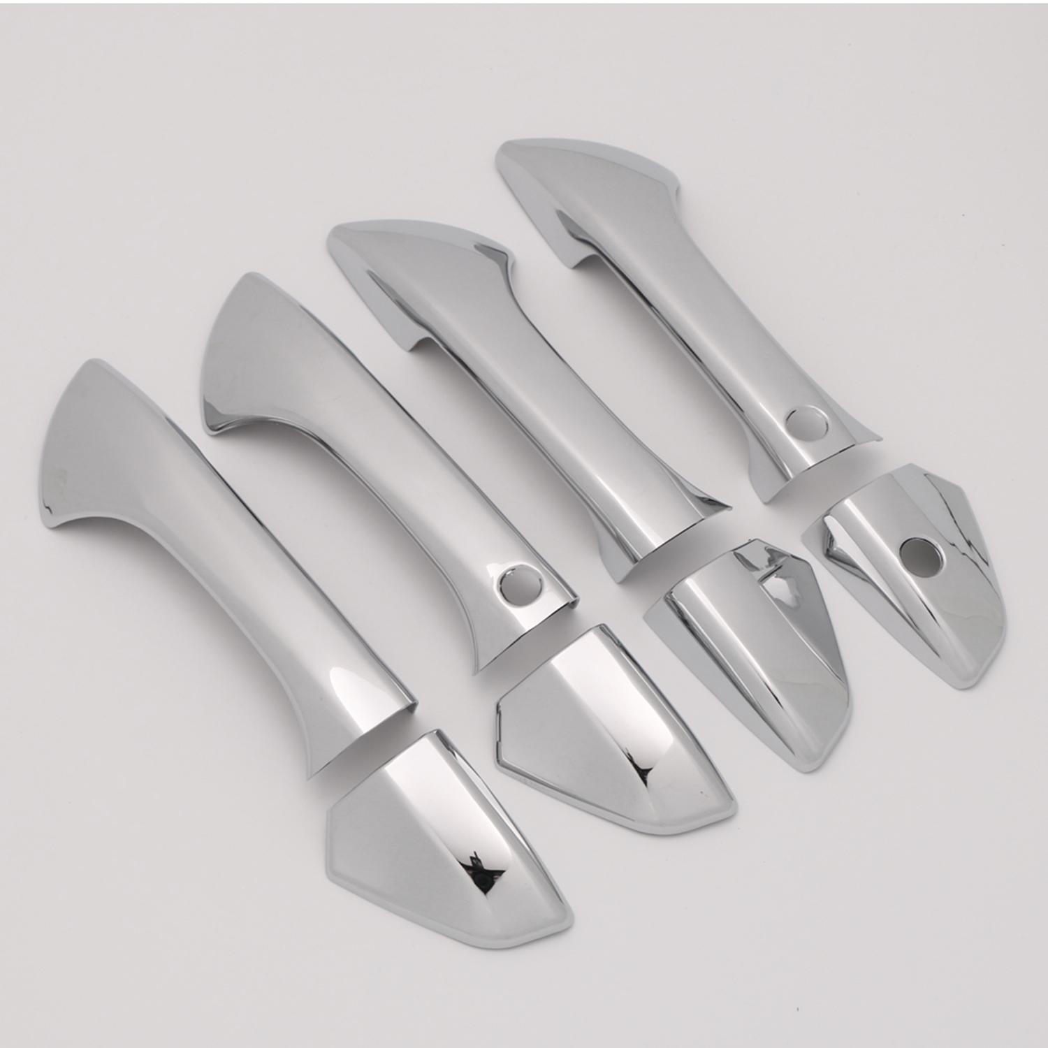 

Для Honda Accord 2008-2013 углеродное волокно хромированная наклейка на ручку боковой двери автомобиля Стайлинг silver 2 buttons