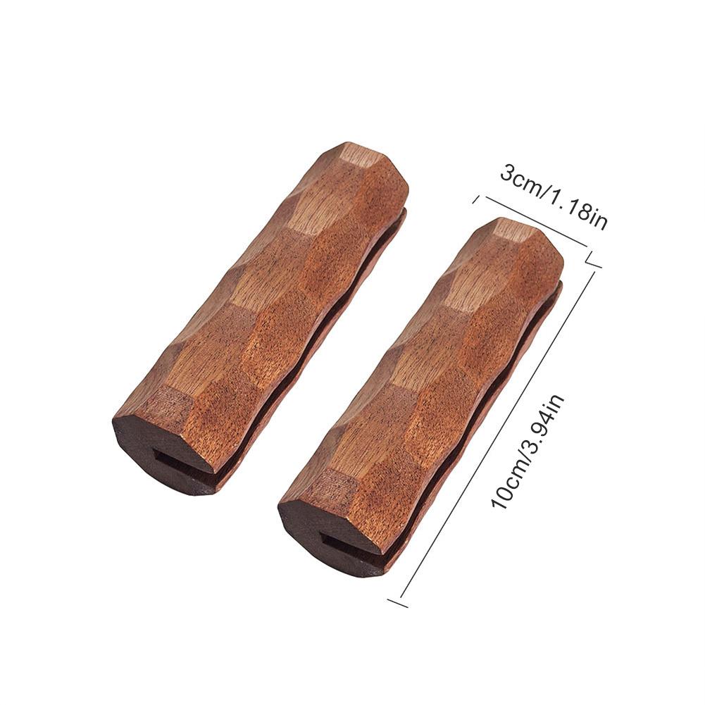 4-10Pcs Sapele BBQ Pan Handle Anti Scald Pan Insulated Grip Portable BBQ Plate Handle for Sauce Pan Sauteing Grilling Pan