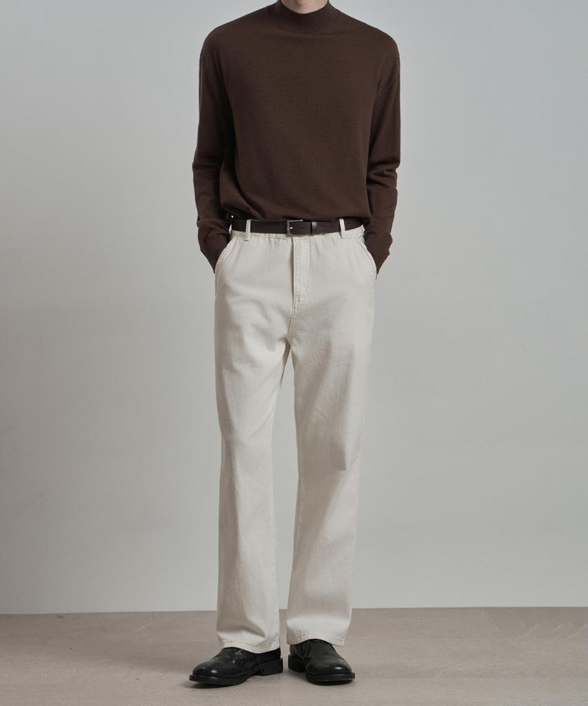 WORK ON BODY OFF Kor Semi-Overfit Mock Neck Knit [Brown]