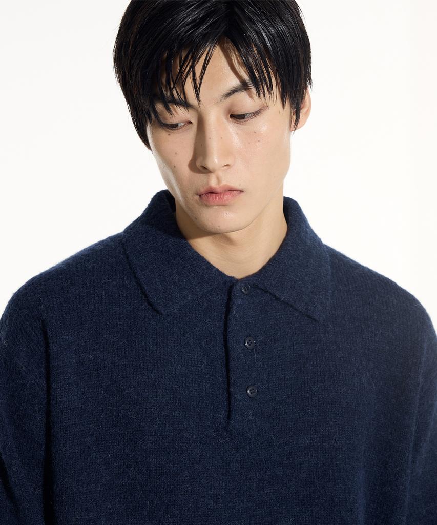 SIECLE Alpaca Polo Knit (Navy)