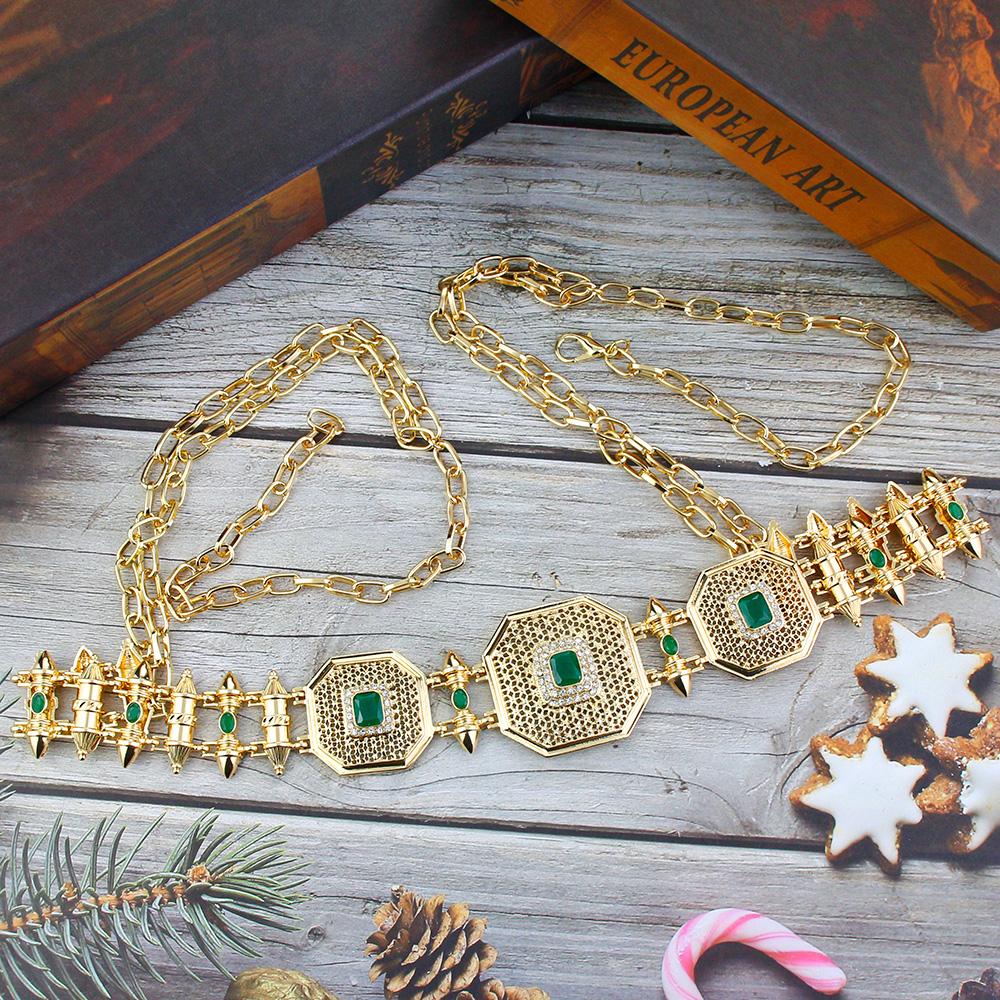 Gold Color Waist Chain Belt Body Chain Square Buckle Bride Wedding Jewelry