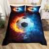 3D Soccer Duvet Cover Set Boys Football Bedding Set Ball Sport Theme Comforter Cover Polyester Geometric Hexagon Bedspread Cover