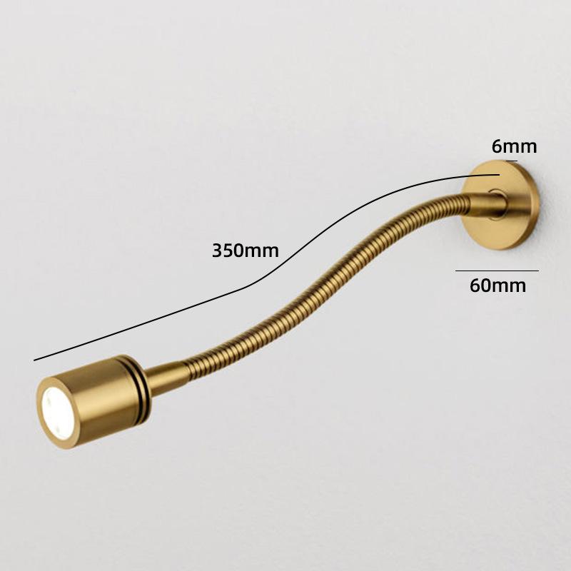Lampă de perete flexibilă cu LED pentru citire cu gât de gâscă, lumina de perete modernă, montată pe perete, pentru dormitor, reflectoare pentru studiul de inginerie hotelieră