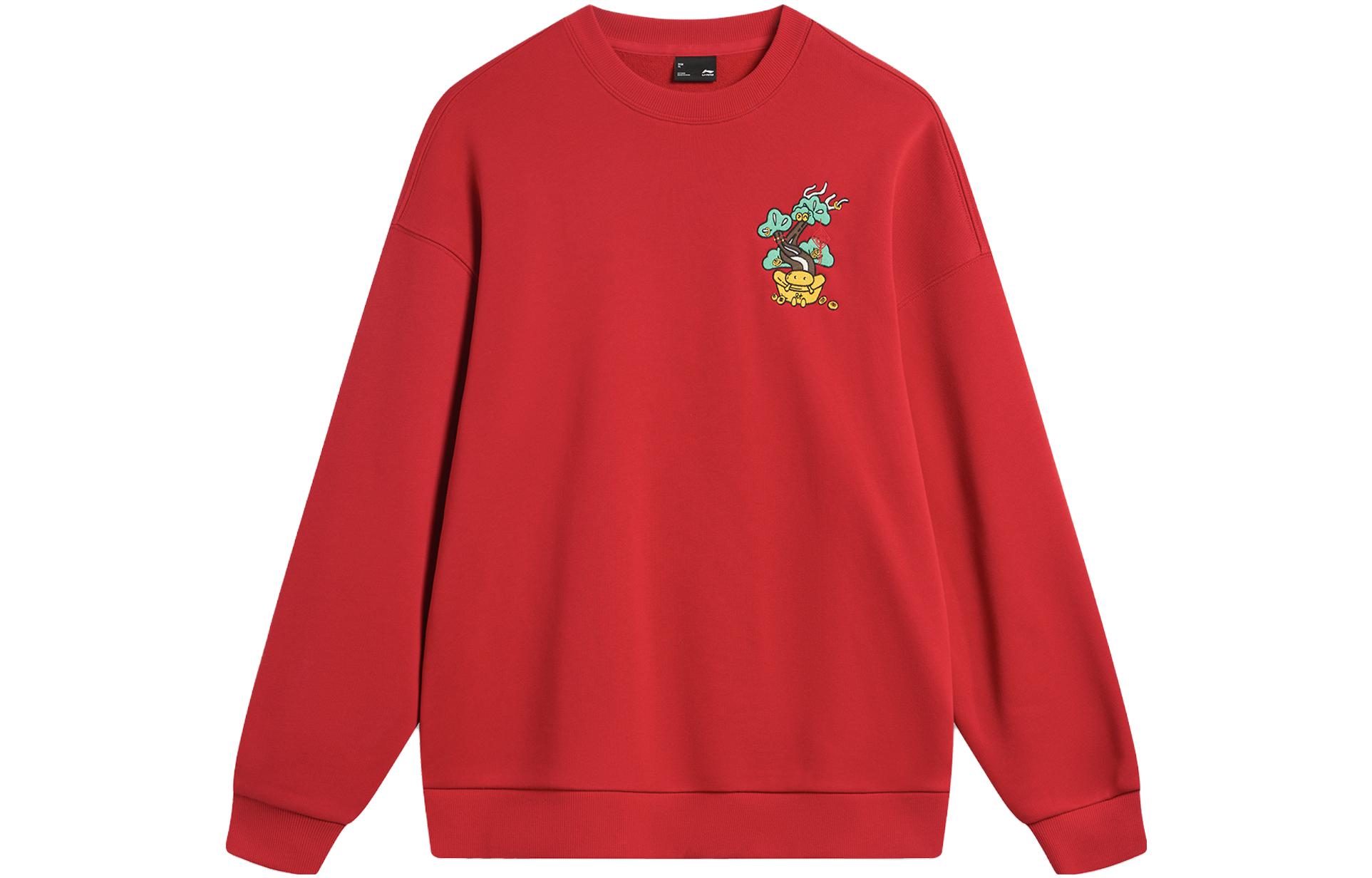 Li Ning CNY Sweatshirt Unisex Agate Red AWDU763-2 M