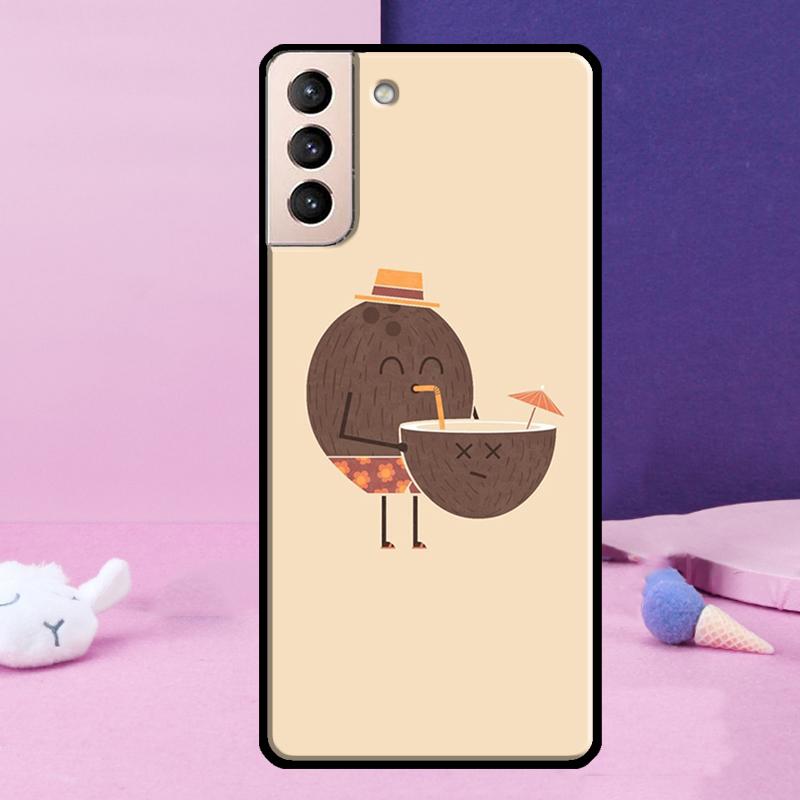 Summer Fruit Coconut Phone Case For Samsung Galaxy S25 S24 Ultra S9 S10 S20 S21 S22 Plus S23 FE S24 FE Cover