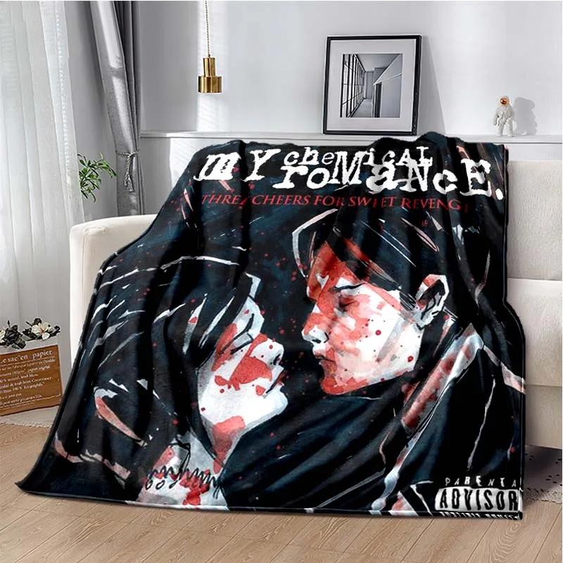 USA My Chemical Romance Band Blanket Printed Flannel Blanket Soft Warm Plush Throw Blanket for Bed Bedroom Sofa Picnic Fan Gift
