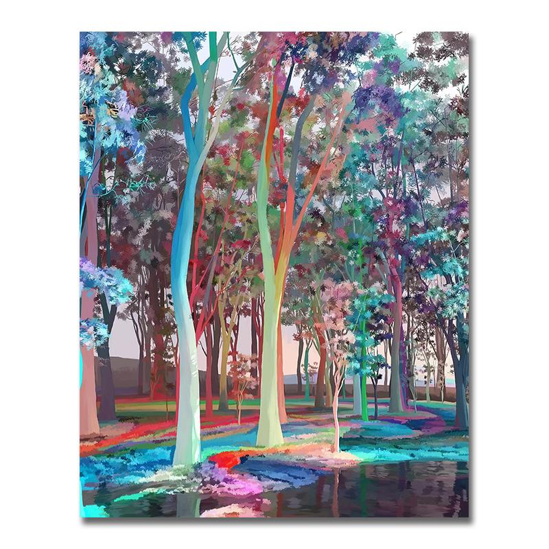 Modern Abstract Tree of Life Oil Painting Prints On Canvas Painting Posters Colorful Tree Wall Art Picture for Living Room Decor