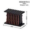 MOC Weapon Rack Bricks WW2 Gun War Military Sniper Rifle Compatible Figure Building Blocks Friends Gift Toys For Children Adults