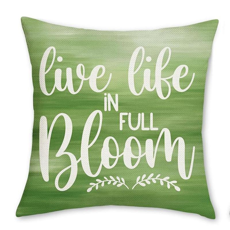 

Spring Flower Simple Letter Pattern Linen Printed Indoor Sofa Car Decoration Cushion Cover 45 * 45 pillowcase