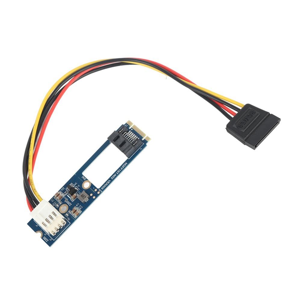 Practical 7Pin M.2 NGFF To SATAs Adapter 4Pin Power Cable 6.0Gb/s M2 Hard Drive Adapter M.2 To SATAs Converter Desktop PC