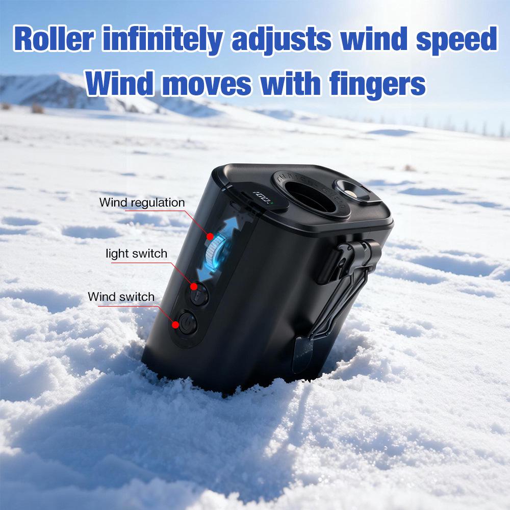Portable High-Speed Fan with LED Light - Wearable, Desktop, and Rechargeable