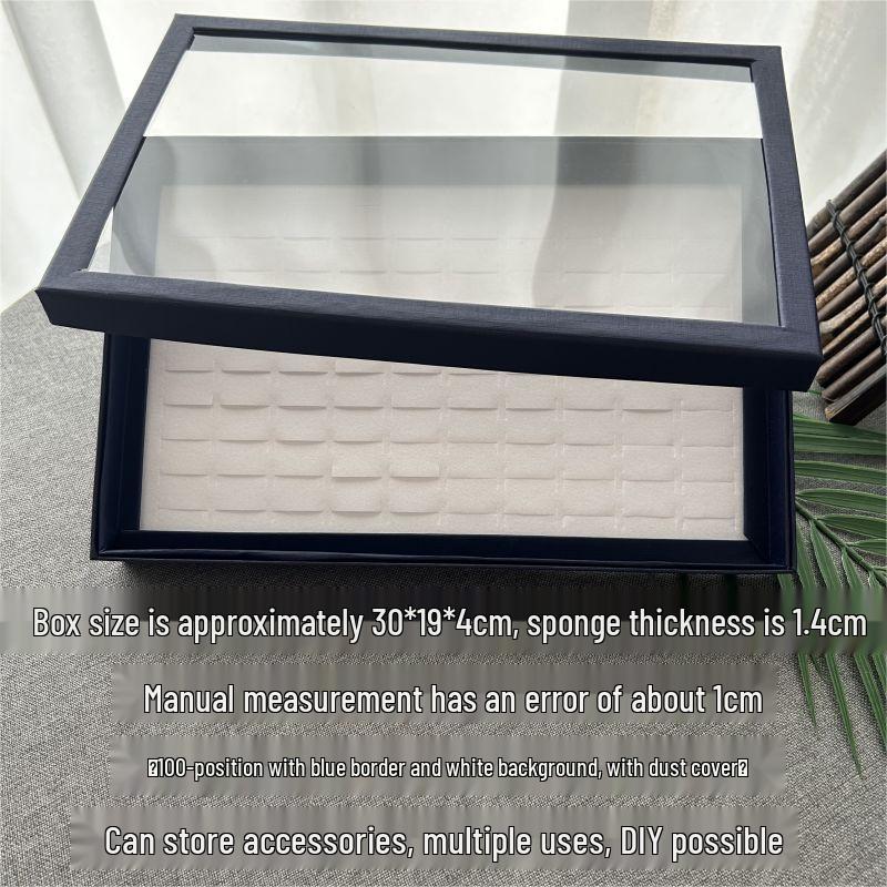 100-Position Large Capacity Clear Earring, Ring, Necklace, and Pendant Organizer Box