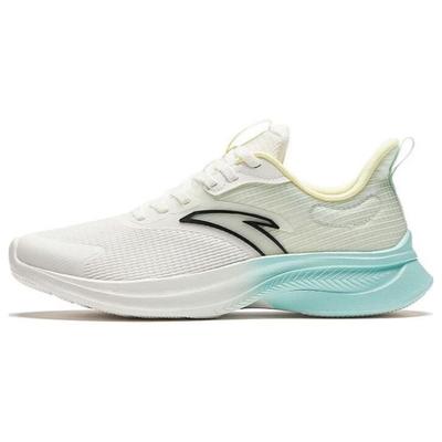 Mesh Versatile Wear-Resistant Shockproof Low-Top Running Shoes Women Sneaker White Green 922335501-5