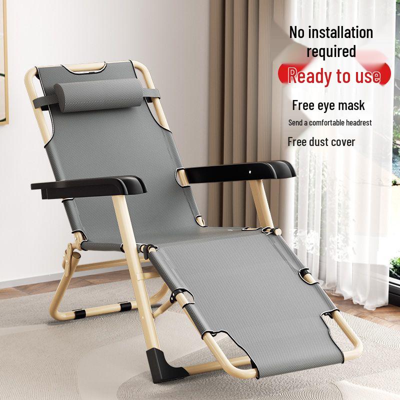 Portable Folding Lounge Chair Bed for Office, Naps, Camping, and Relaxation