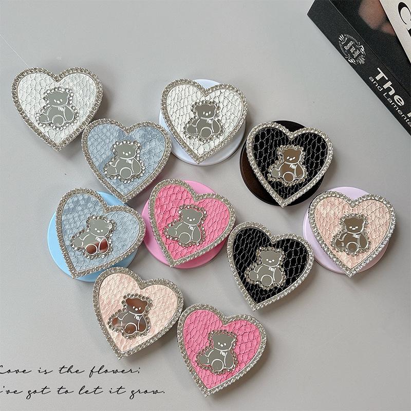 Korean-Style Heart-Shaped Magnetic Phone Holder Stand for Women