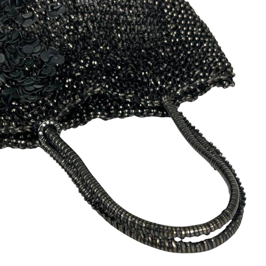 ANTEPRIMA Glitter Flower motif Handbag wire black Women Used