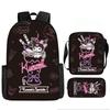 School Bag Student Backpack Cute Girl Lightweight Backpack Large Capacity Three-Piece Backpack