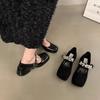 French Evening Single Shoes Black High Heels Women's Shoes 2025 New Spring and Autumn Winter Temperament Mary Jane Small Leather Shoes