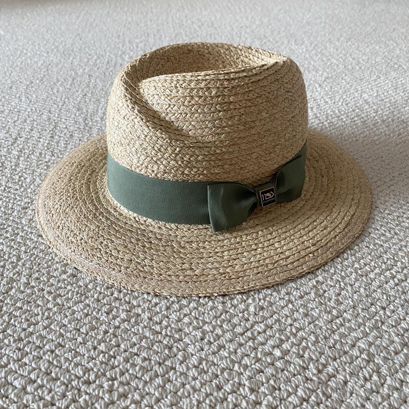 2024 Imported Raffia Top Hat Fashion Versatile Women'S Straw Hat Long-Term Spot Supply Factory Direct Supply Casual Versatile