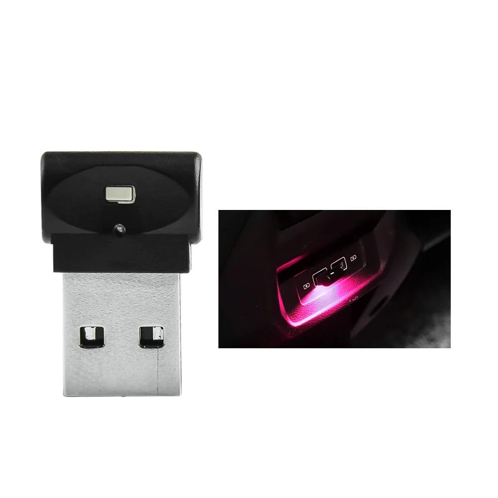 

Мини USB LED Автомобильный свет Автомобильный внутренний атмосферный свет Аварийное освещение Свет ПК Автомобильный красочный декоративный светильник Автомобильные аксессуары розовый