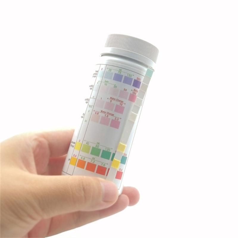 100PCS Aquarium Testing Set for Freshwater Saltwater Pond Test Strips for Fish Tank Testing PH Nitrites Alkalinity