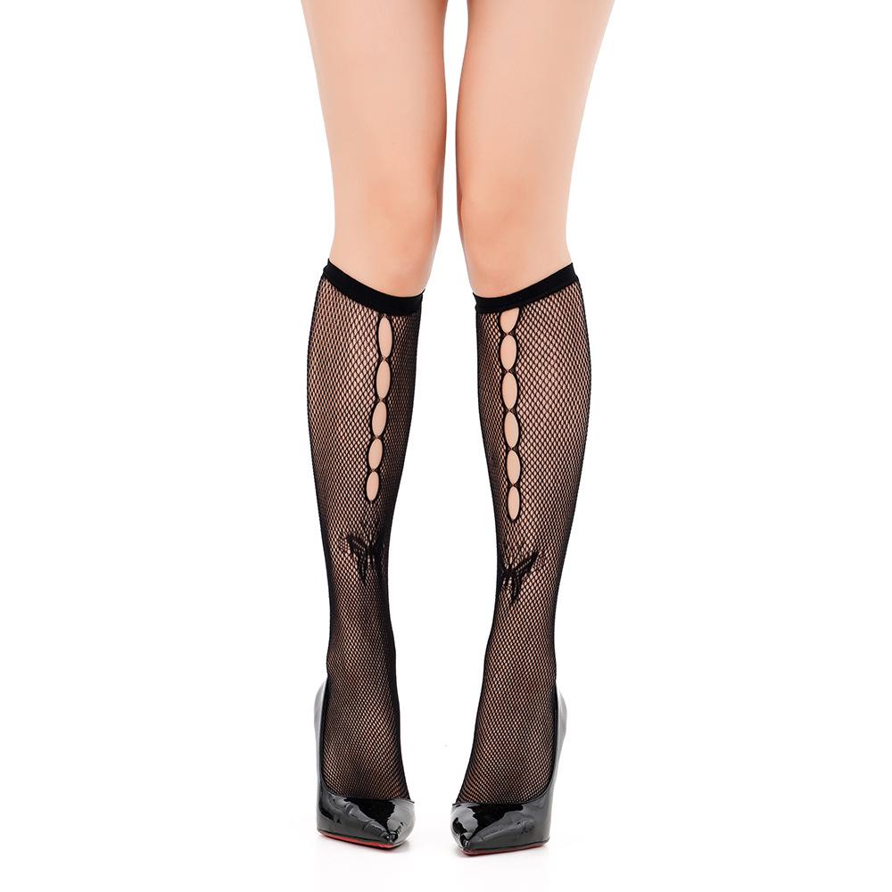 Spring/Summer Fishnet Socks: Black Ankle & Mid-Calf, Large/Small Mesh, White Calf