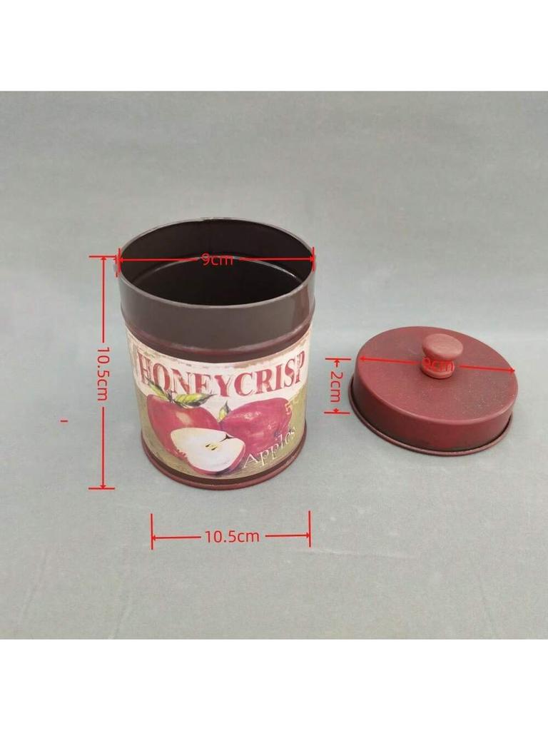 1pcs Creative Retro Vintage Storage with Lid Iron Bucket Bar Display Ornaments Creative Photography Iron Props, Storage Jars,