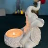 Portacandele Animale, Scultura Tronco d'Elefante, Portacandele Tea Light, Portacandele a Stelo Piccolo Decorativo, Regalo Fortunato.