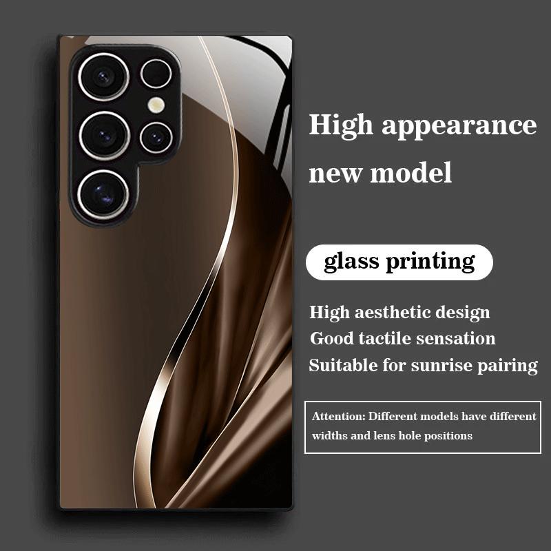 Brown gradient PhoneCase Glass PhoneCase for Samsung Galaxy S26 S25 S24 S23 S22 S21 FE Ultra Plus Dropresistant Men's style