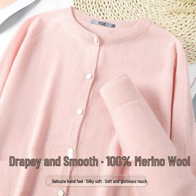 SNOWFLYING Women s Pure Wool Round Neck Raglan Sweater M